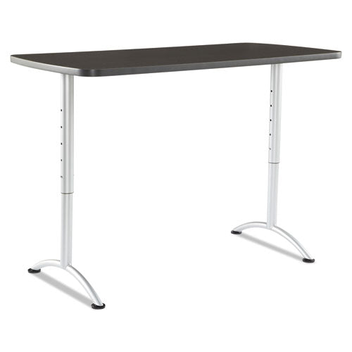 ARC Adjustable-Height Table, Rectangular Top, 30w x 60d x 30 to 42h, Gray Walnut/Silver-(ICE69315)