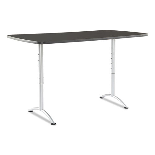 ARC Adjustable-Height Table, Rectangular Top, 36w x 72d x 30 to 42h, Graphite/Silver-(ICE69327)