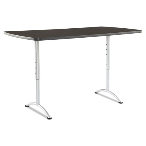 ARC Adjustable-Height Table, Rectangular Top, 36w x 72d x 30 to 42h, Gray Walnut/Silver-(ICE69325)