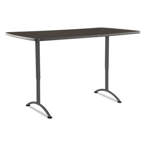 ARC Adjustable-Height Table, Rectangular Top, 36w x 72d x 30 to 42h, Walnut/Gray-(ICE69324)