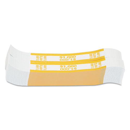 Currency Straps, Yellow, $1,000 in $10 Bills, 1000 Bands/Pack-(CTX401000)