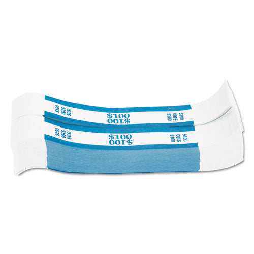 Currency Straps, Blue, $100 in Dollar Bills, 1000 Bands/Pack-(CTX400100)