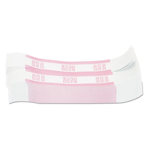 Currency Straps, Pink, $250 in Dollar Bills, 1000 Bands/Pack-(CTX400250)