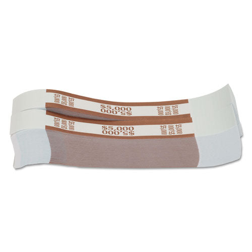 Currency Straps, Brown, $5,000 in $50 Bills, 1000 Bands/Pack-(CTX405000)