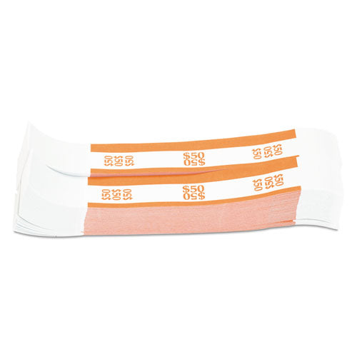 Currency Straps, Orange, $50 in Dollar Bills, 1000 Bands/Pack-(CTX400050)