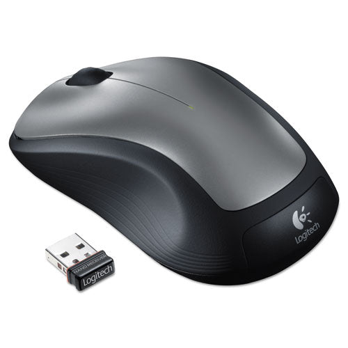 M310 Wireless Mouse, 2.4 GHz Frequency/30 ft Wireless Range, Left/Right Hand Use, Silver/Black-(LOG910001675)