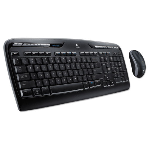 MK320 Wireless Keyboard + Mouse Combo, 2.4 GHz Frequency/30 ft Wireless Range, Black-(LOG920002836)