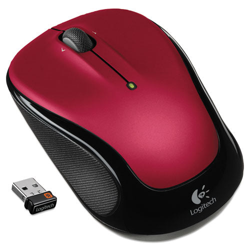 M325 Wireless Mouse, 2.4 GHz Frequency/30 ft Wireless Range, Left/Right Hand Use, Red-(LOG910002651)
