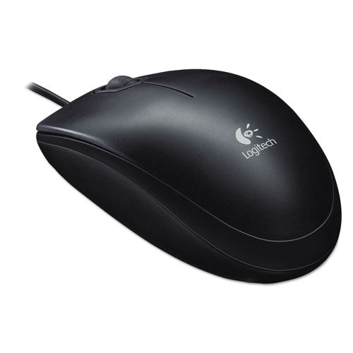 B100 Optical USB Mouse, USB 2.0, Left/Right Hand Use, Black-(LOG910001439)