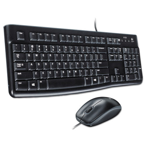 MK120 Wired Keyboard + Mouse Combo, USB 2.0, Black-(LOG920002565)