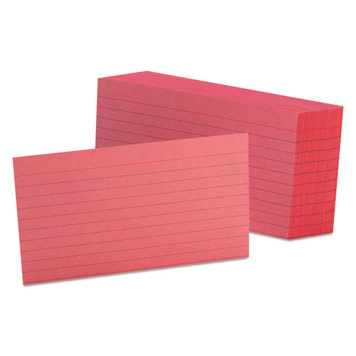 Ruled Index Cards, 3 x 5, Cherry, 100/Pack-(OXF7321CHE)