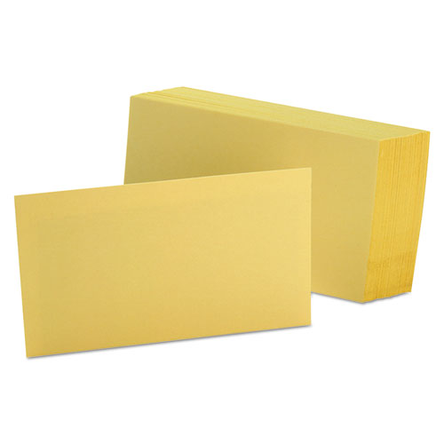 Unruled Index Cards, 3 x 5, Canary, 100/Pack-(OXF7320CAN)