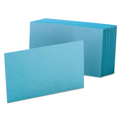 Unruled Index Cards, 4 x 6, Blue, 100/Pack-(OXF7420BLU)