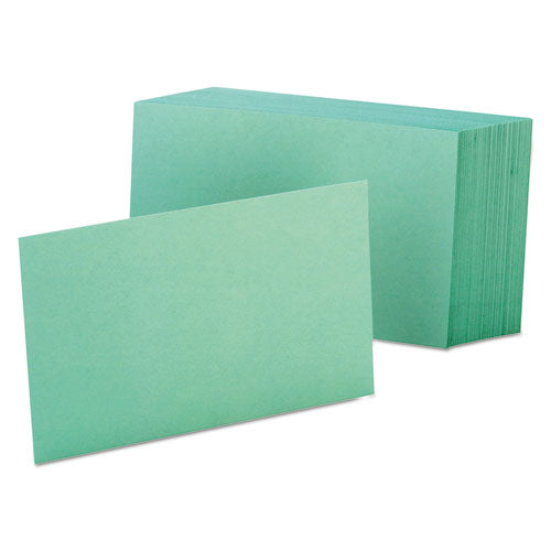 Unruled Index Cards, 4 x 6, Green, 100/Pack-(OXF7420GRE)