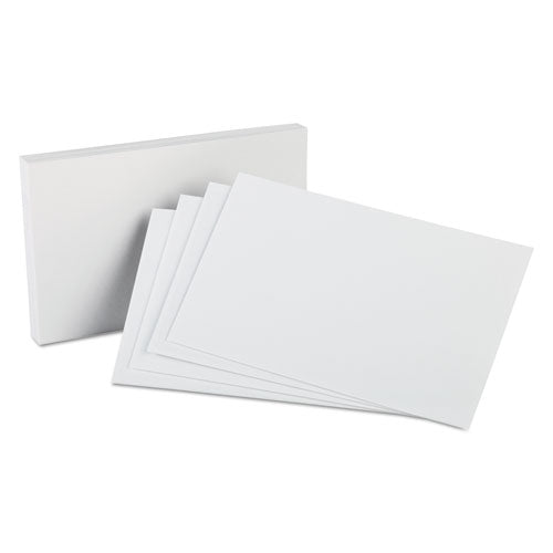 Unruled Index Cards, 5 x 8, White, 100/Pack-(OXF50)