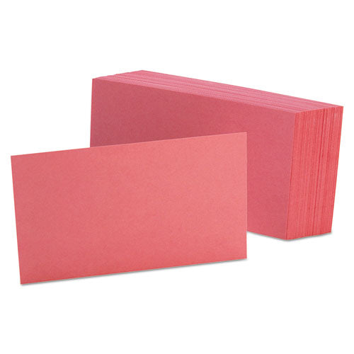 Unruled Index Cards, 3 x 5, Cherry, 100/Pack-(OXF7320CHE)