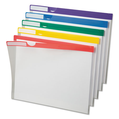 Clear Poly Index Folders, Letter Size, Assorted Colors, 10/Pack-(PFX50981)