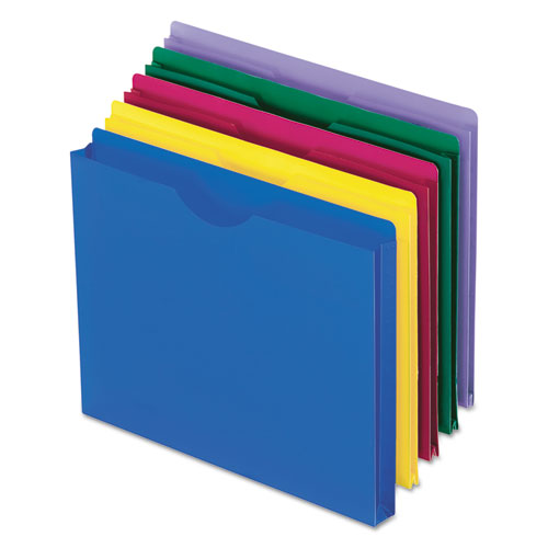 Poly File Jackets, Straight Tab, Letter Size, Assorted Colors, 10/Pack-(PFX50990)