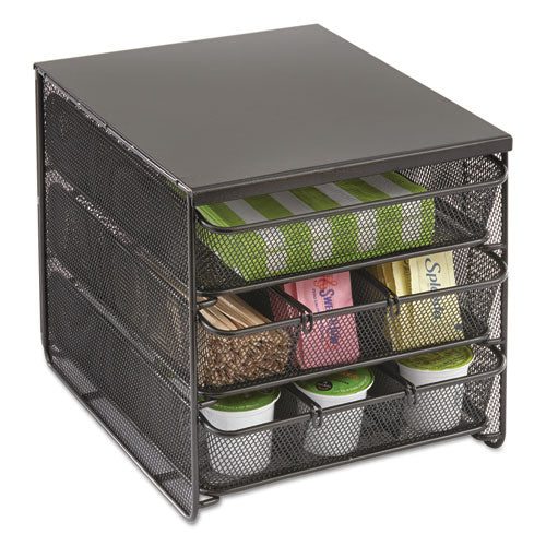 3 Drawer Hospitality Organizer, 7 Compartments, 11.5 x 8.25 x 8.25, Black-(SAF3275BL)