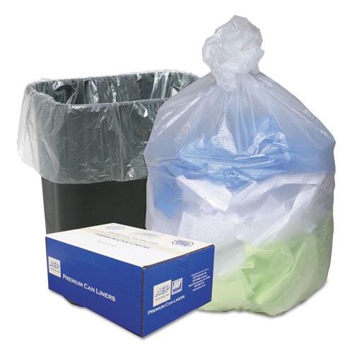 Can Liners, 16 gal, 8 microns, 24" x 33", Natural, 50 Bags/Roll, 4 Rolls/Carton-(WBIWHD2431)