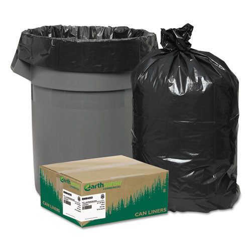 Linear Low Density Recycled Can Liners, 33 gal, 1.25 mil, 33" x 39", Black, 10 Bags/Roll, 10 Rolls/Carton-(WBIRNW4050)