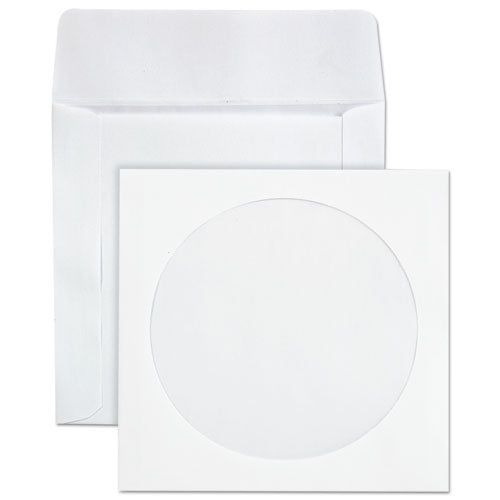 CD/DVD Sleeves, 1 Disc Capacity, White, 100/Box-(QUA62903)