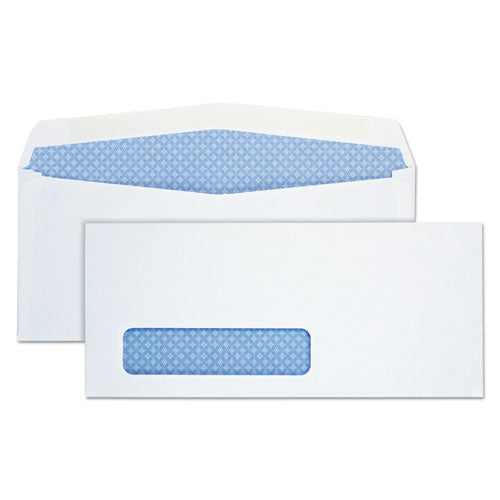 Security Tint Window Envelope, #10, Commercial Flap, Gummed Closure, 4.13 x 9.5, White, 500/Box-(QUA90130)