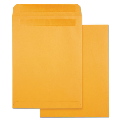 High Bulk Self-Sealing Envelopes, #10 1/2, Cheese Blade Flap, Redi-Seal Adhesive Closure, 9 x 12, Brown Kraft, 100/Box-(QUA43563)