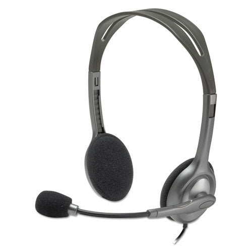 H111 Binaural Over The Head Headset, Black/Silver-(LOG981000612)