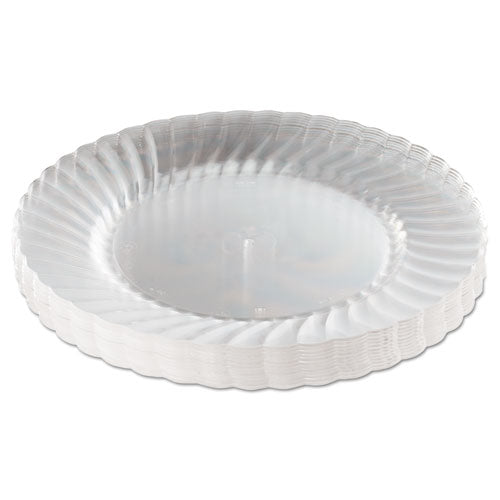 Classicware Plastic Plates, 9" dia, Clear, 12 Plates/Pack-(WNARSCW91512PK)