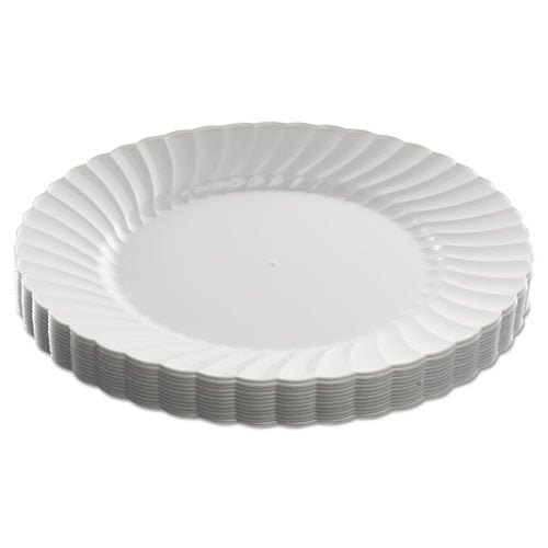 Classicware Plastic Dinnerware Plates, 9" dia, White, 12/Pack-(WNARSCW91512WPK)