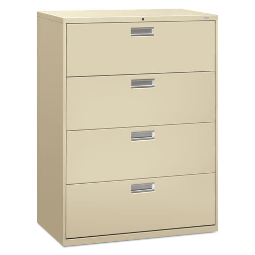 Brigade 600 Series Lateral File, 4 Legal/Letter-Size File Drawers, Putty, 42" x 18" x 52.5"-(HON694LL)