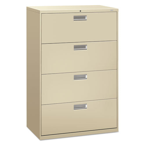 Brigade 600 Series Lateral File, 4 Legal/Letter-Size File Drawers, Putty, 36" x 18" x 52.5"-(HON684LL)