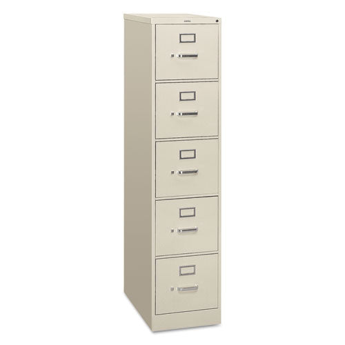 310 Series Vertical File, 5 Letter-Size File Drawers, Light Gray, 15" x 26.5" x 60"-(HON315PQ)