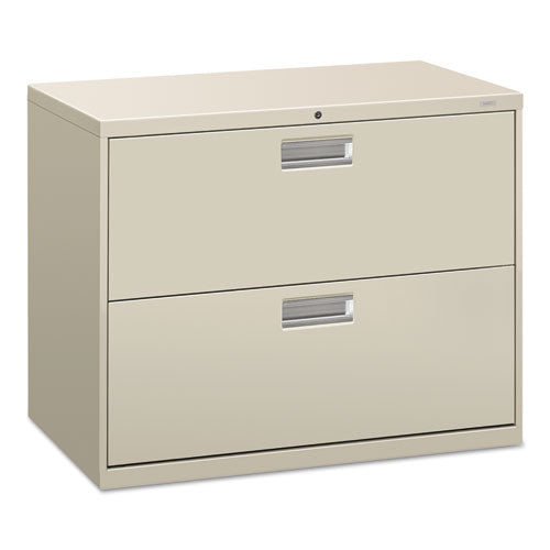 Brigade 600 Series Lateral File, 2 Legal/Letter-Size File Drawers, Light Gray, 36" x 18" x 28"-(HON682LQ)