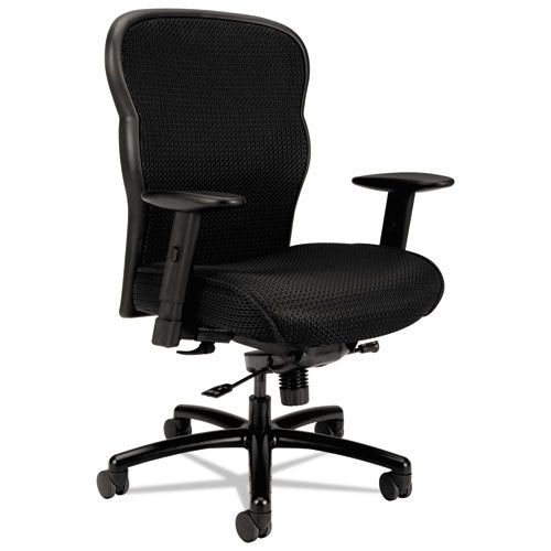 Wave Mesh Big and Tall Chair, Supports Up to 450 lb, 19.25" to 22.25" Seat Height, Black-(BSXVL705VM10)