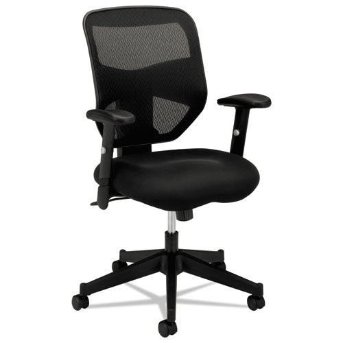 VL531 Mesh High-Back Task Chair with Adjustable Arms, Supports Up to 250 lb, 18" to 22" Seat Height, Black-(BSXVL531MM10)