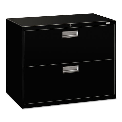 Brigade 600 Series Lateral File, 2 Legal/Letter-Size File Drawers, Black, 36" x 18" x 28"-(HON682LP)
