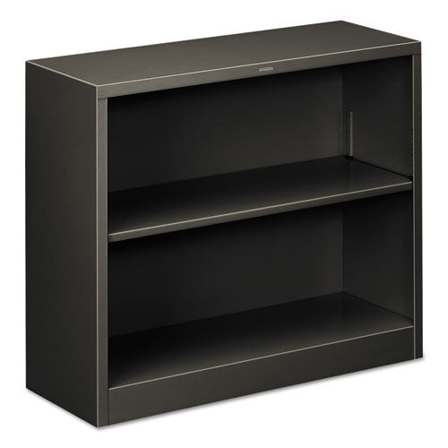 Metal Bookcase, Two-Shelf, 34.5w x 12.63d x 29h, Charcoal-(HONS30ABCS)