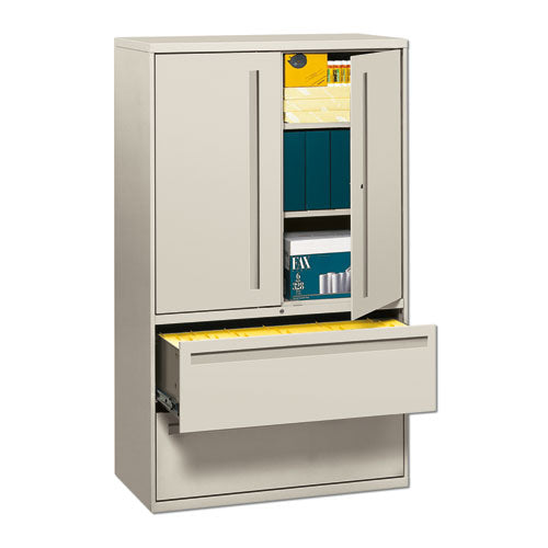 Brigade 700 Series Lateral File, Three-Shelf Enclosed Storage, 2 Legal/Letter-Size File Drawers, Gray, 42" x 18" x 64.25"-(HON795LSQ)