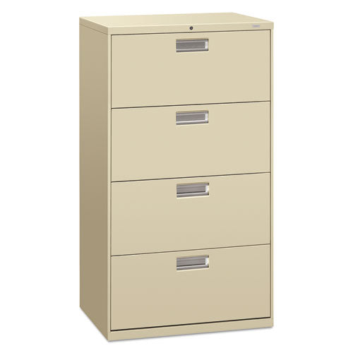 Brigade 600 Series Lateral File, 4 Legal/Letter-Size File Drawers, Putty, 30" x 18" x 52.5"-(HON674LL)