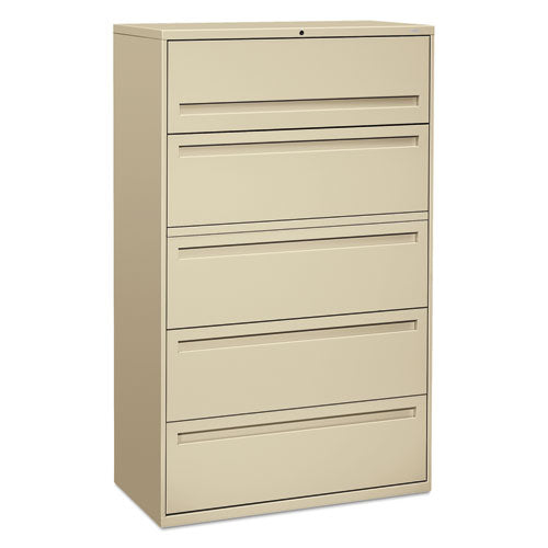 Brigade 700 Series Lateral File, 4 Legal/Letter-Size File Drawers, 1 File Shelf, 1 Post Shelf, Putty, 42" x 18" x 64.25"-(HON795LL)