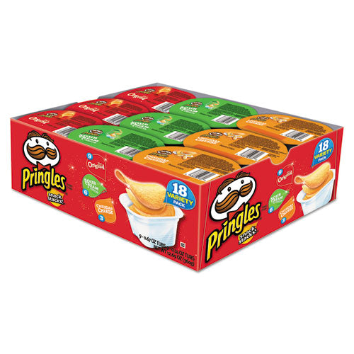 Potato Chips, Variety Pack, 0.74 oz Canister, 18/Box-(KEB18251)