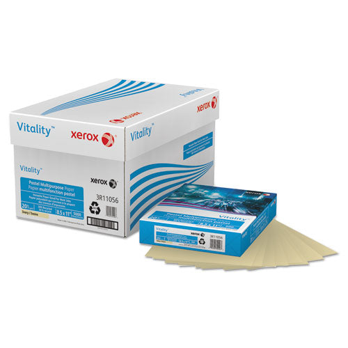 Multipurpose Pastel Colored Paper, 20 lb Bond Weight, 8.5 x 11, Ivory, 500/Ream-(XER3R11056)