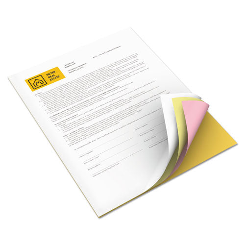 Vitality Multipurpose Carbonless 4-Part Paper, 8.5 x 11, Goldenrod/Pink/Canary/White, 5,000/Carton-(XER3R12856)