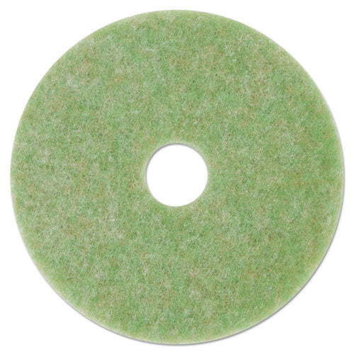 Low-Speed TopLine Autoscrubber Floor Pads 5000, 17" Diameter, Green/Amber, 5/Carton-(MMM18049)