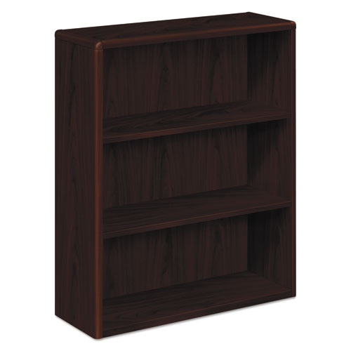 10700 Series Wood Bookcase, Three-Shelf, 36w x 13.13d x 43.38h, Mahogany-(HON10753NN)