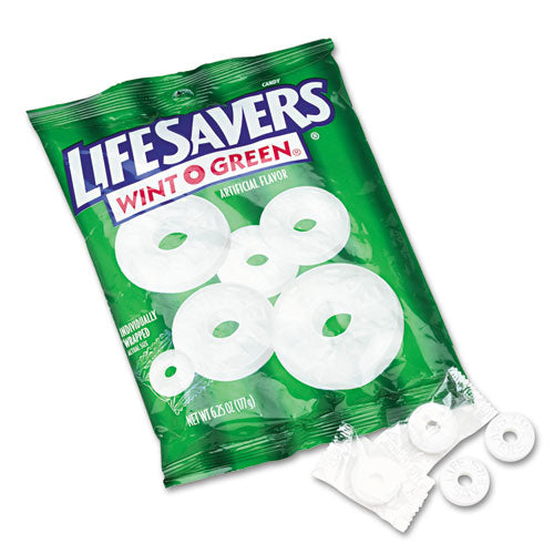 Hard Candy Mints, Wint-O-Green, Individually Wrapped, 6.25 oz Bag-(LFS88504)
