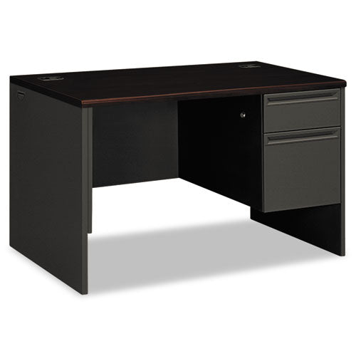 38000 Series Right Pedestal Desk, 48" x 30" x 29.5", Mahogany/Charcoal-(HON38251NS)