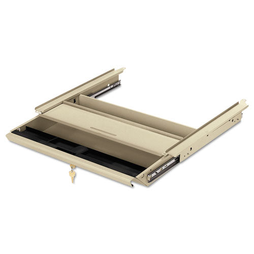 Center Drawer with Core Removable Locks, Use with 38000 Series, Metal, 19w x 14.75d x 3h, Putty-(HOND2L)
